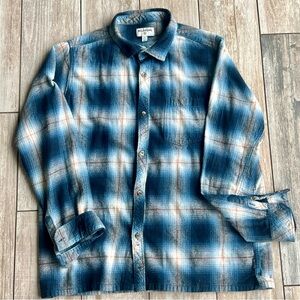 Billabong Navy and White Plaid Flannel / Boys size XL